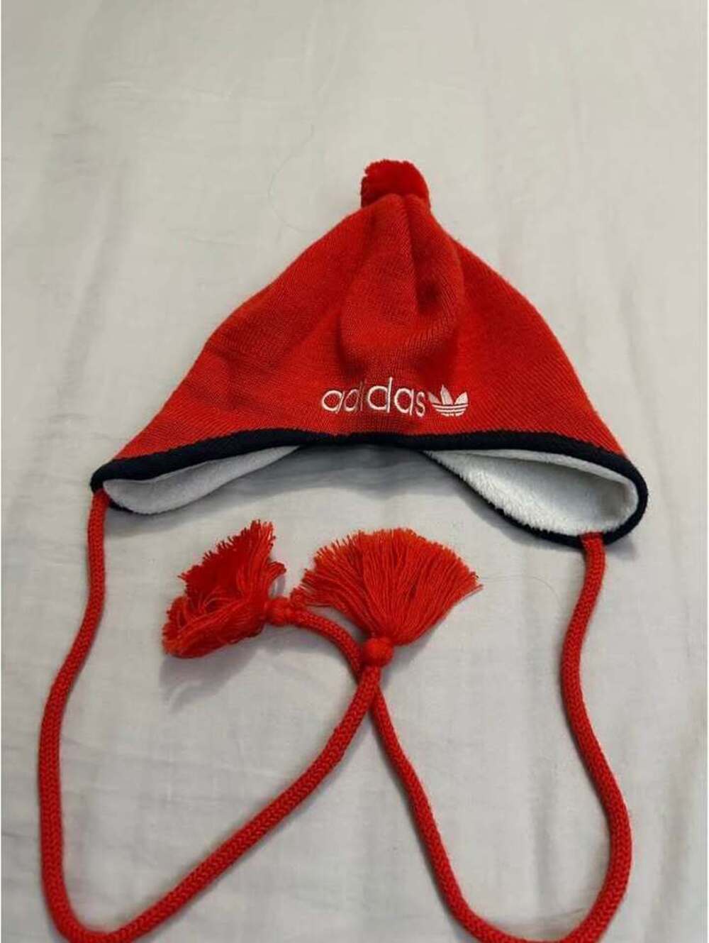 Vintage Adidas Red One Size Fits All Winter Hat Used Like New $30